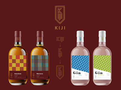 KIJI (logo and label design) alcohol branding design kiji label design logo spirits
