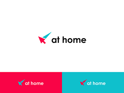 at home (mouse cursor + checkmark) branding checkmark computer creative cursor design logo mark pc simple