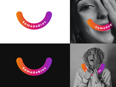 SameGoBros (smile) blogger branding colorful concept creative design logo simple smile