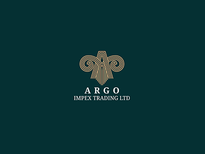 ARGO IMPEX TRADING LTD. Ver. 1. (A + Golden Fleece) argo argonauts branding business creative design graphic design leader logo mark prestigious responsible symbol trading vector