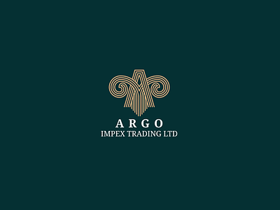 ARGO IMPEX TRADING LTD. Ver. 1. (A + Golden Fleece) argo argonauts branding business creative design graphic design leader logo mark prestigious responsible symbol trading vector
