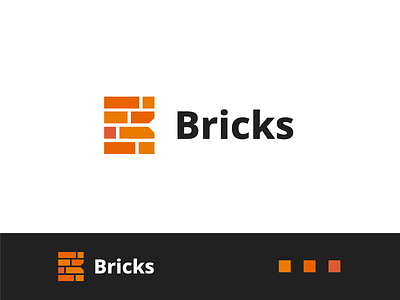 Bricks architect branding brick bricks concept construction creative design logo simple symbol vector