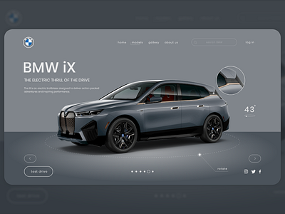 Landing page concept for BMW i models bmw cars concept creative design illustration product design ui uiux vector web design