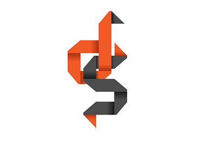 ds monogram (old work) creative ds monogram grey logo orange origami