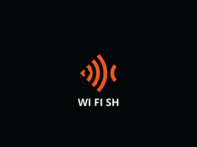 Wifish creative fish fun logo mark oldwork wifi