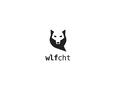 wolf chat black blackwolf creative dribbble mark negative space negative space logo nikstudio sign symbol wolf wolf logo wolfchat