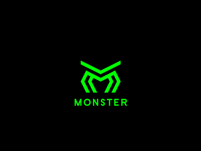 Monster (M monogram) creative green greenlogo illustrator logocreation logomaker m monogram mark monogram monster monster logo monster symbol monsterlogo symbol