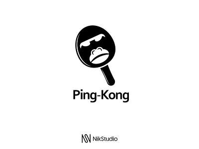 Ping-Kong funnylogo king kong king kong logo mark nikstudio ping pong pingkonglogo symbol