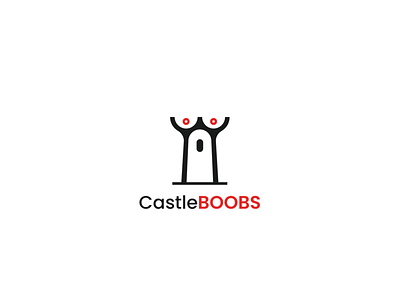 Castleboobs black boobslogo castleboobs concept creative design funnylogo icon illustration logo mark nikstudio simple symbol vector