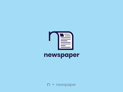 Newspaper blue concept creative design icon logo mark newspaper newspaperlogo nikstudio symbol