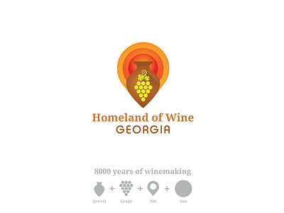 Homeland of Wine! 8000yearsofwinemaking concept creative design homelandofwine illustration logo mark nikstudio qvevri vector winemaking