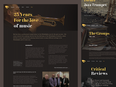 Rob Diener Jazz Trumpeter - website design jazz trumpet web design website