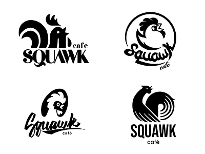 Squawk Café - Logo Exploration bird chicken illustration logo rooster