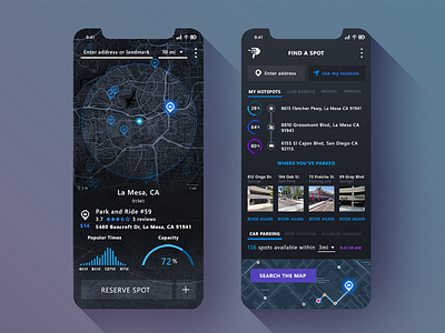 Parking App app design