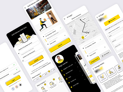 Package - Delivery App UX & UI animation app app design calendar courier delivery status design ecommerce icon location tracker logistics delivery menu mobile online delivery mobile app product shipment tracking app typography ui uidesign