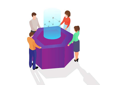 Team work dribbble invite illustration invitation invite isometric team