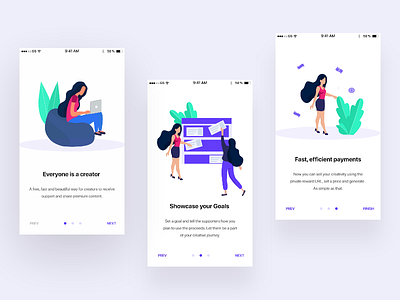 Creative people app onboarding creative illustration onboarding