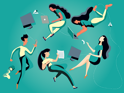 Workspace people illustration