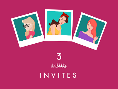 Dribbble Invites girls illustration invites photo three