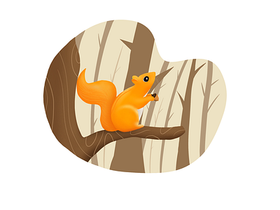 Squirrel 2d 3d animal branches colorado cuteness forest fruit illustration ipad nuts procreate squirrel tree