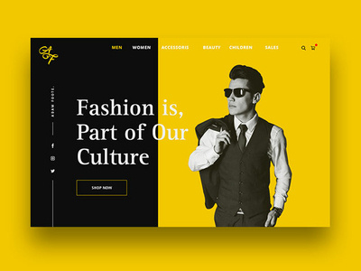 Fashion Web Header Concept concept design fashion logo minimal modern social ui ux web design web header