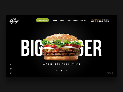 Burger Web Header Concept burger concept design app elegant food logo minimal tasty ui ux design web design web header