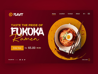 Tasty Ramen Web Header Concept design design app food logo logotype minimal noodle ramen tasty typogaphy ui ux web design web header