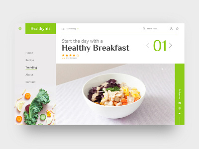 Healthy Breakfast Web Header Concept breakfast food healthy healthy food minimal tasty ui ux web design web header