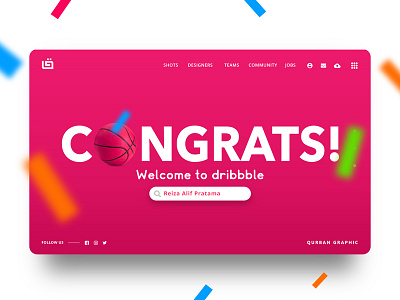 Congrats celebrate congrats dribbble dribbble invite invite ui ux design web header