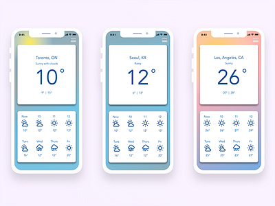 Weather App app color colour dailyui design ui weather