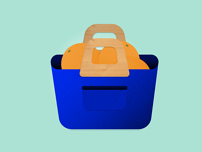 Three oranges in a blue bag 🍊 exploration illustration