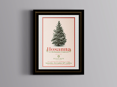 A Christmas Concert Poster for my Church buck run christmas church hosanna kentucky poster promotion stencil serif