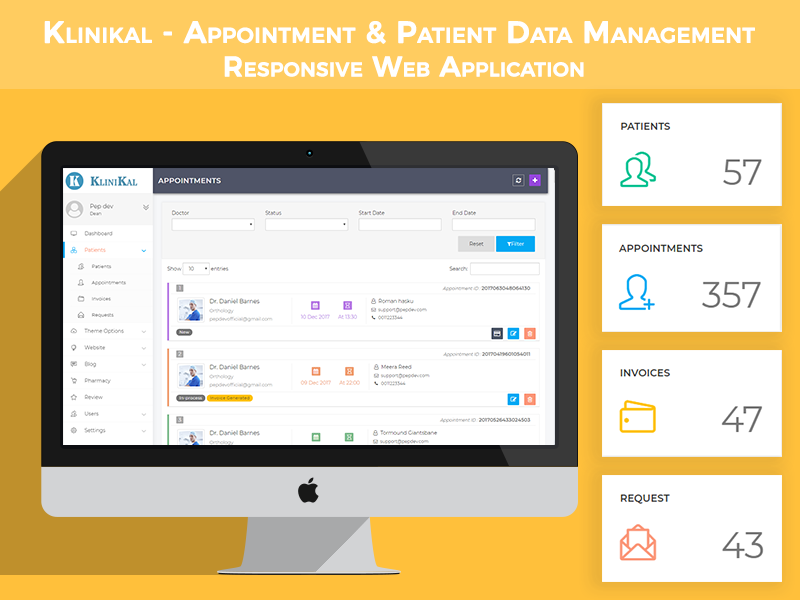 Klinikal - Appointment & Patient Data Management by PepDev on Dribbble