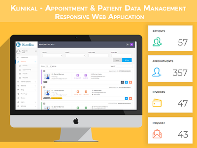 Klinikal - Appointment & Patient Data Management clinic dashboard envato health interface medical patient reports themeforest ui user ux