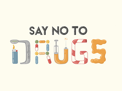 DRUG color drugs illustration ipad pencil procreate type typography
