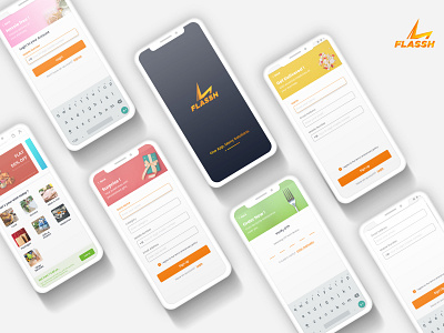 Flassh - Mobile app for different services app brand identity design minimal ui user interface ux web