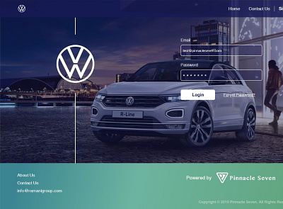Login Screen for Volkswagen, Coimbatore brand design brand identity branding logo user interface userinterfacedesign web website website design