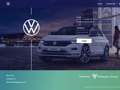 Login Screen for Volkswagen, Coimbatore