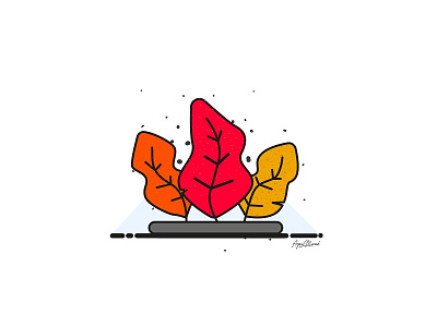 Dancing Leafs color design dribbble grain hello illustration leaf red season shots texture