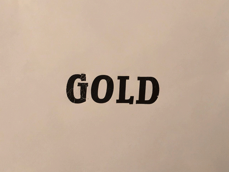 Gold analogic gif. gold logo logotype paper stop motion
