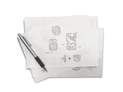 Symbol Sketch branding concept flower green icon logo paper pictogram sketch symbol