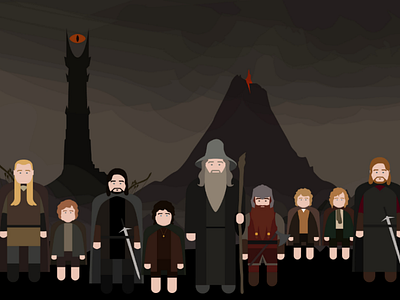 The Fellowship of the Ring fellowship graphic illustration lotr minimalism