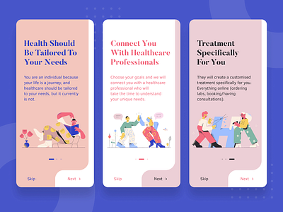 Reborn Health - Onboarding activity app appointment character clinical daily ui doctor drugs graphics health illustration interface ios medical mobile onboarding people pharma pharmacology pharmacy