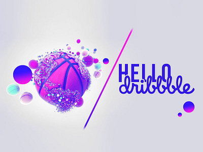 Hello Dribbble colour design illustration