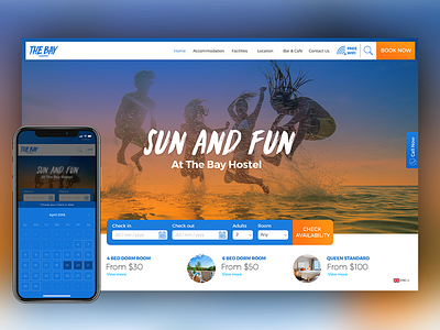 UI Challenge for Hostel Brand booking graphic design homepage hotel mobile responsive ui user interface ux web design website