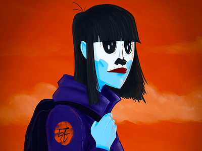 Deadgirl for the #drawthisinyourstyle. character digitalillustration girl illustration skull