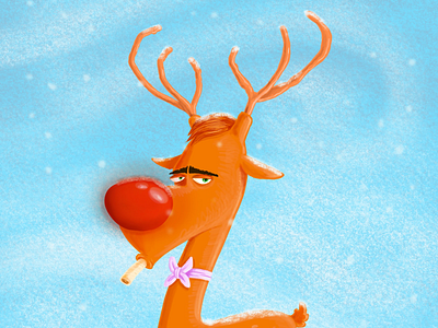 Merry Christmas cartoon characterdesign christmas digitalart holidays illustration ipadpro newyear procreate rudolph