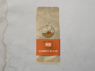 Red Barn Coffee Bag Concept art branding design graphic design illustration illustrator logo package design type typography vector