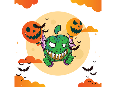 hallo char o ween adobe cartoon commision design dribbble halloween illustration illustrator logo vector