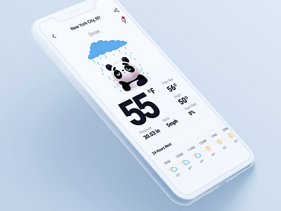 Panda weather app design illustration ui